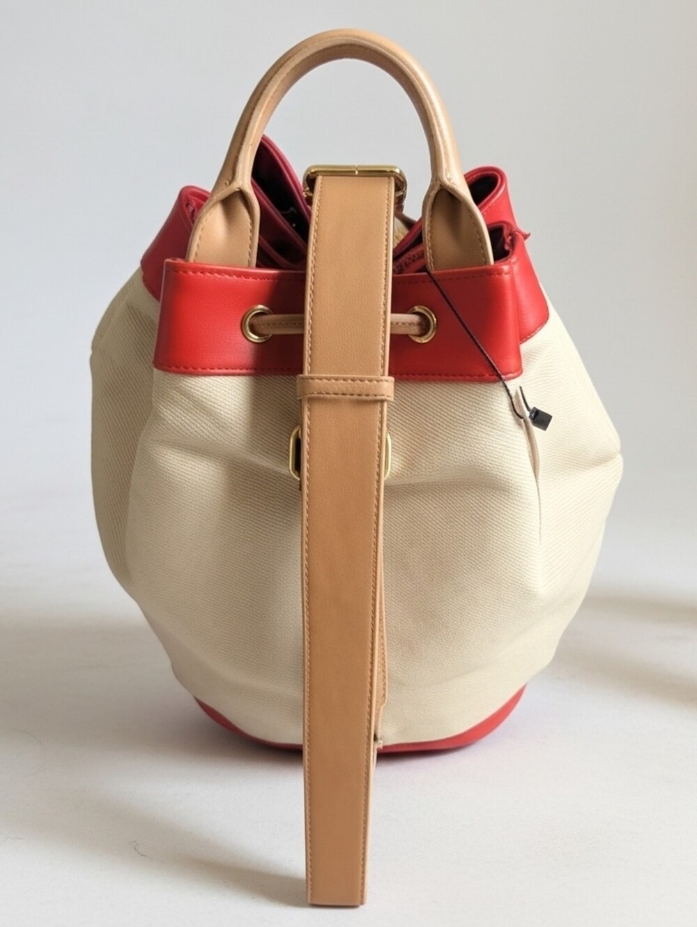 LOVE MOSCHINO Shoulder/Sling Borsa Canvas Naturale & PU Red - Picture 10 of 16